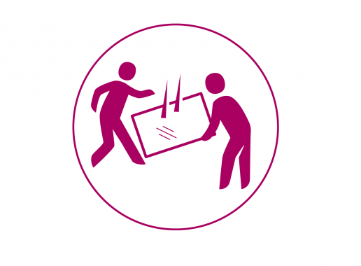 Icoon Ongevalstype Contact met een object dat gedragen wordt