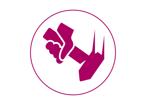 Icoon Ongevalstype Contact met handgereedschap