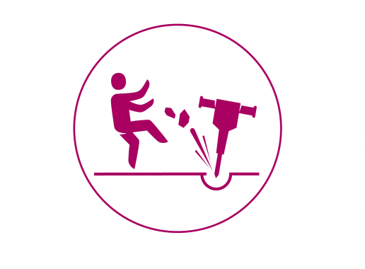 Icoon Ongevalstype Contact met een wegvliegend object
