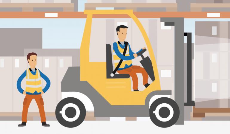Screenshot animatie heftrucks